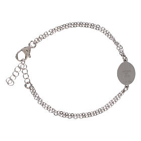 Bracciale Amen doppia catenina in ottone rodiato medaglia Madonna di Loreto