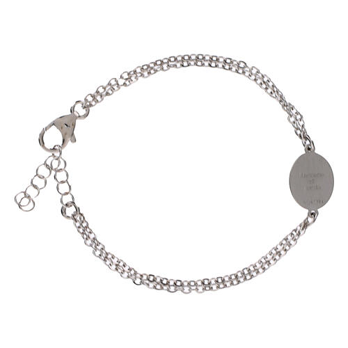 Bracciale Amen doppia catenina in ottone rodiato medaglia Madonna di Loreto 2