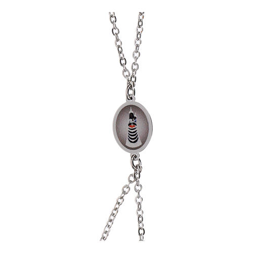 Bracciale Amen doppia catenina in ottone rodiato medaglia Madonna di Loreto 3