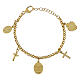 Pulsera con colgantes de latón dorado y zircones blancos Amen Virgen de Lourdes s2