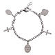 AMEN bracelet with charms, Our Lady of Lourdes, rhodium-plated brass and white rhinestones s3