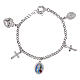 Bracciale con charms Amen Madonna di Lourdes in ottone rodiato e zirconi bianchi  s1