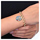 Thick golden brass bracelet with Our Lady of Lourdes medal by Amen s2