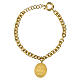 Pulsera de latón dorado eslabones gruesos medalla Amen Virgen de Lourdes s3