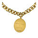 Pulsera de latón dorado eslabones gruesos medalla Amen Virgen de Lourdes s4