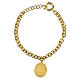 Bracelet en laiton doré mailles épaisses médaille Amen Notre-Dame de Lourdes s4