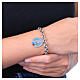 Armband, AMEN, rhodiniertes Messing, mit kräftigen runden Gliedern und Darstellung der Gottesmutter von Lourdes s2