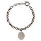 Pulsera medalla Amen Virgen de Lourdes de latón rodiado eslabones gruesos s3