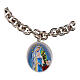 Bracciale medaglia Amen Madonna di Lourdes in ottone rodiato maglie spesse s2