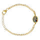 Pulsera de latón dorado medalla Amen doble cadena Virgen de Lourdes s1