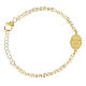 Pulsera de latón dorado medalla Amen doble cadena Virgen de Lourdes s2