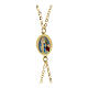 Pulsera de latón dorado medalla Amen doble cadena Virgen de Lourdes s3