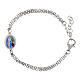 Bracciale doppia catenina Madonna di Lourdes in ottone rodiato medaglia Amen s1