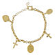 Pulsera de latón dorado Virgen de Fátima con zircones blancos Amen s2