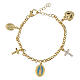 Pulsera de latón dorado Virgen de Fátima con zircones blancos Amen s1