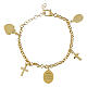 Bracciale in ottone dorato Madonna di Fatima con zirconi bianchi Amen s3