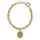 Pulsera Amen Virgen de Fátima de latón dorado con eslabones gruesos s1