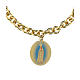Pulsera Amen Virgen de Fátima de latón dorado con eslabones gruesos s2