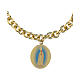 Pulsera Amen Virgen de Fátima de latón dorado con eslabones gruesos s3