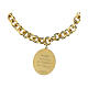 Bracciale Amen Madonna di Fatima in ottone dorato con maglie spesse s5