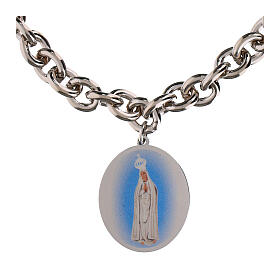 Bracciale Amen in ottone rodiato con maglie spesse Madonna di Fatima