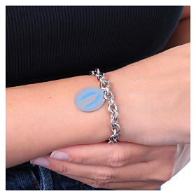 Bracciale Amen in ottone rodiato con maglie spesse Madonna di Fatima