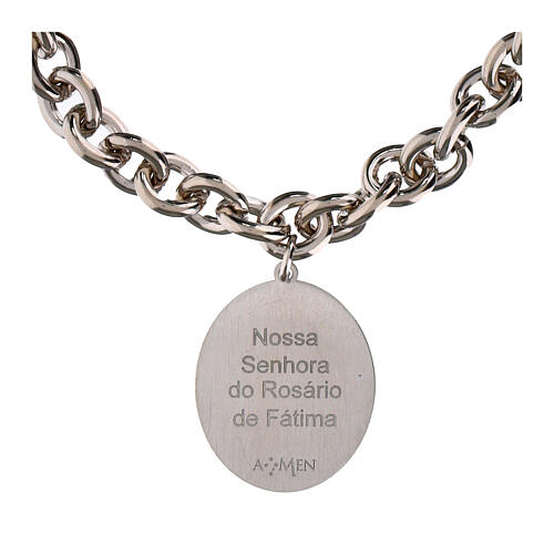 Bracciale Amen in ottone rodiato con maglie spesse Madonna di Fatima 4