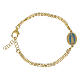 Pulsera doble cadena Amen de latón dorado medalla Virgen de Fátima s1