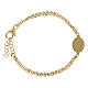Pulsera doble cadena Amen de latón dorado medalla Virgen de Fátima s2