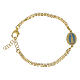 Double Chain Bracelet with Gold Brass Medal Lady of Fatima, Amen s1