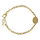 Double Chain Bracelet with Gold Brass Medal Lady of Fatima, Amen s3