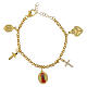 Bracciale Amen in ottone dorato con zirconi bianchi charms e medaglia Nostra Signora Guadalupe s1