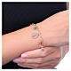 Bracciale ottone dorato gemme angelite celeste diaspro rosso medaglia Nostra Signora Guadalupe s2