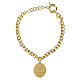 Pulsera eslabones gruesos de latón dorado Amen medalla Virgen de Fátima s4