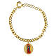Braccialetto maglie spesse in ottone dorato Amen medaglia Madonna di Fatima s1