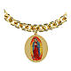 Braccialetto maglie spesse in ottone dorato Amen medaglia Madonna di Fatima s2