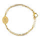 Gold plated brass bracelet, double chain, Our Lady of Guadalupe medal by Amen s3