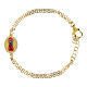 Pulsera de latón dorado doble cadena medalla Nuestra Señora de Guadalupe Amen s1
