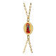 Braccialetto in ottone dorato doppia catena medaglia Nostra Signora di Guadalupe Amen s3