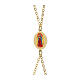 Braccialetto in ottone dorato doppia catena medaglia Nostra Signora di Guadalupe Amen s4