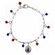 Armband von AMEN „Gottesmutter von Pompeji“ aus rhodiniertem Messing,  mit rotem Jaspis und Lapislazuli s1