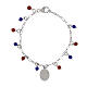 Armband von AMEN „Gottesmutter von Pompeji“ aus rhodiniertem Messing,  mit rotem Jaspis und Lapislazuli s3