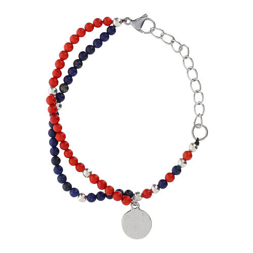 Rosenkranzarmband Carlo Acutis – mit Lapislazuli- und Korallenperlen, 4 mm 3