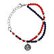 Carlo Acutis Rosary Bracelet with 4mm Lapis Lazuli and Coral Beads s1
