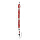 Braccialetto rosario Carlo Acutis legno rosso 4 mm divisori medaglia argento e croce s3
