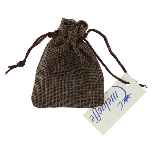 Pulseira terço Carlos Acutis madeira vermelha 4 mm divisórias medalha prata e cruz 4