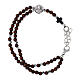 Carlo Acutis rosary bracelet with 0.16-inch rosewood beads, hematite cubes and cross s1