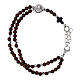 Pulsera rosario Carlo Acutis palisandro 4 mm hematites cubo y cruz s1