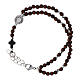 Pulsera rosario Carlo Acutis palisandro 4 mm hematites cubo y cruz s2