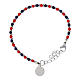 Pulsera Rosario Carlo Acutis lapislázuli y coral con Separadores de Hematita de 4 mm y Medalla s2